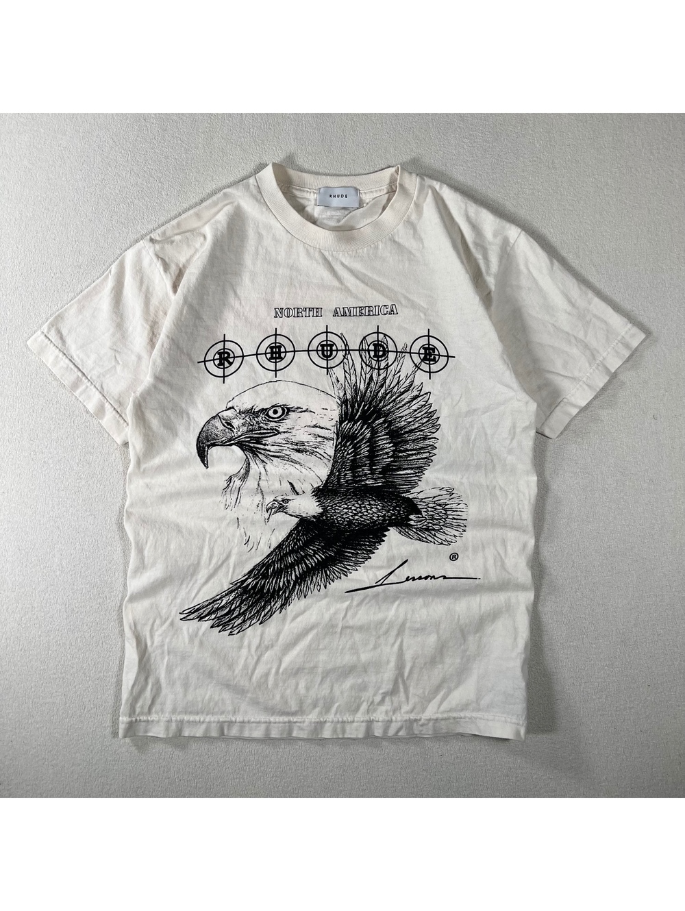 Rhude “North America” eagle front and back print tee size S